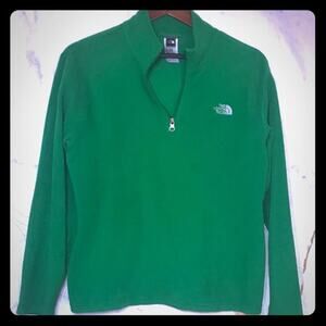 The North Face men's sweatshirt jacket Green Fleece half zip Gorpcore size M